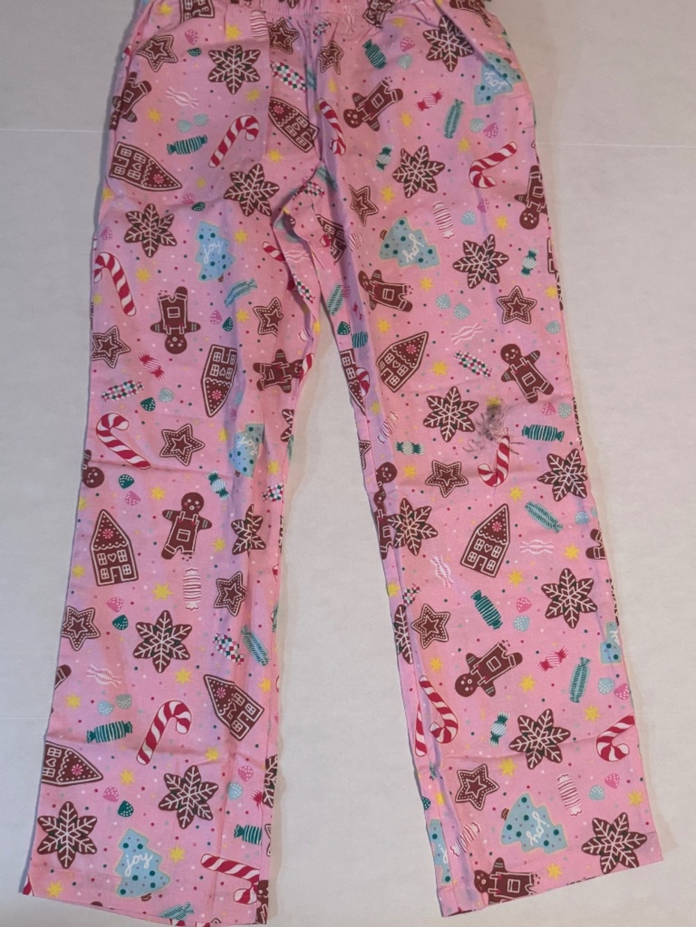 Women's Small Old Navy Pink Gingerbread Holiday Flannel PJ Lounge Pants